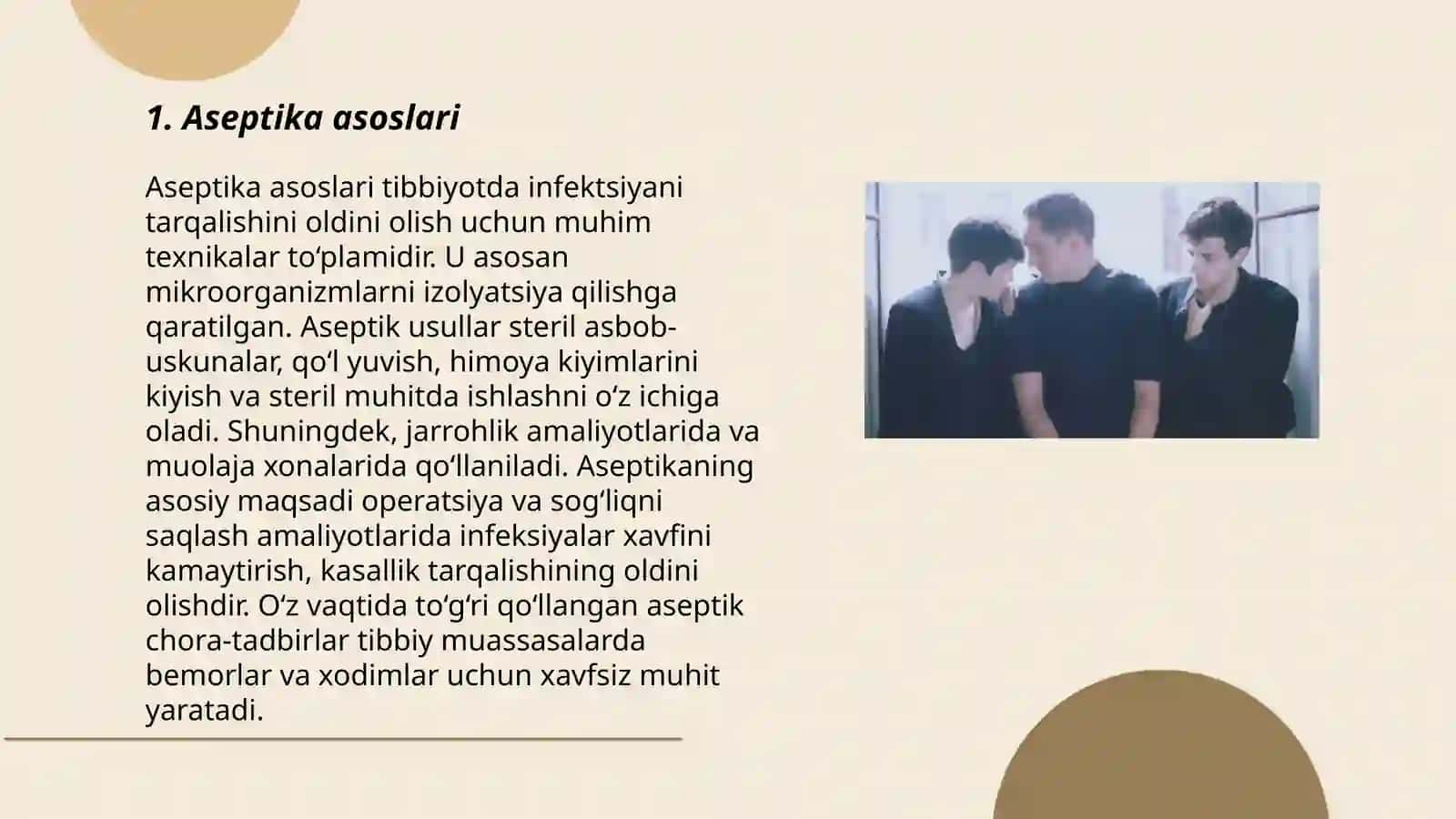 Aseptika asoslari.Boglov va operatsiya xonalarini tuzulishi 3