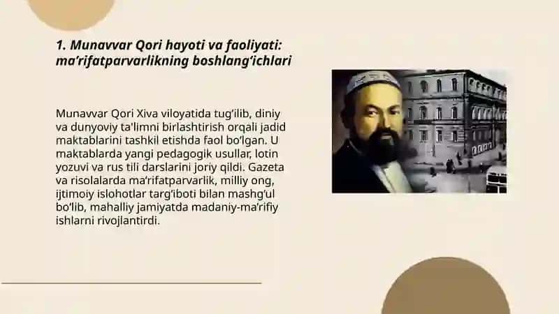Munavvar Qori hayoti va faoliyati 3