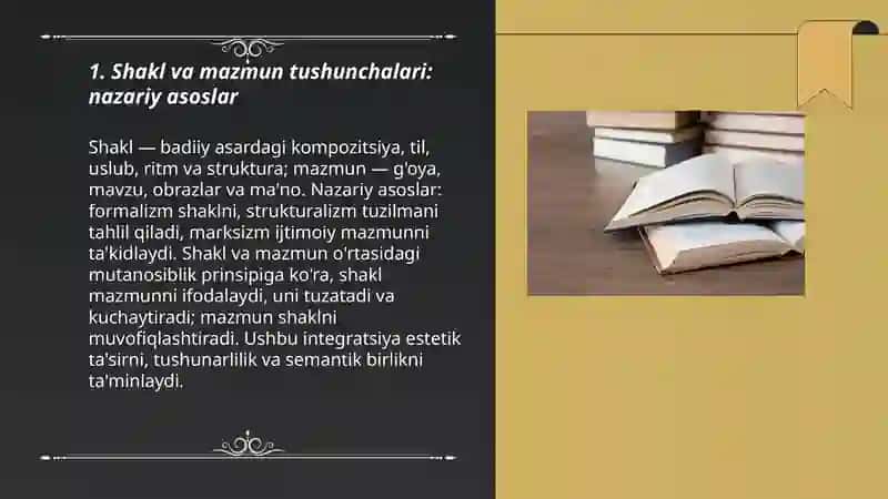 Shakl va mazmun tushunchalari: nazariy asoslar 3