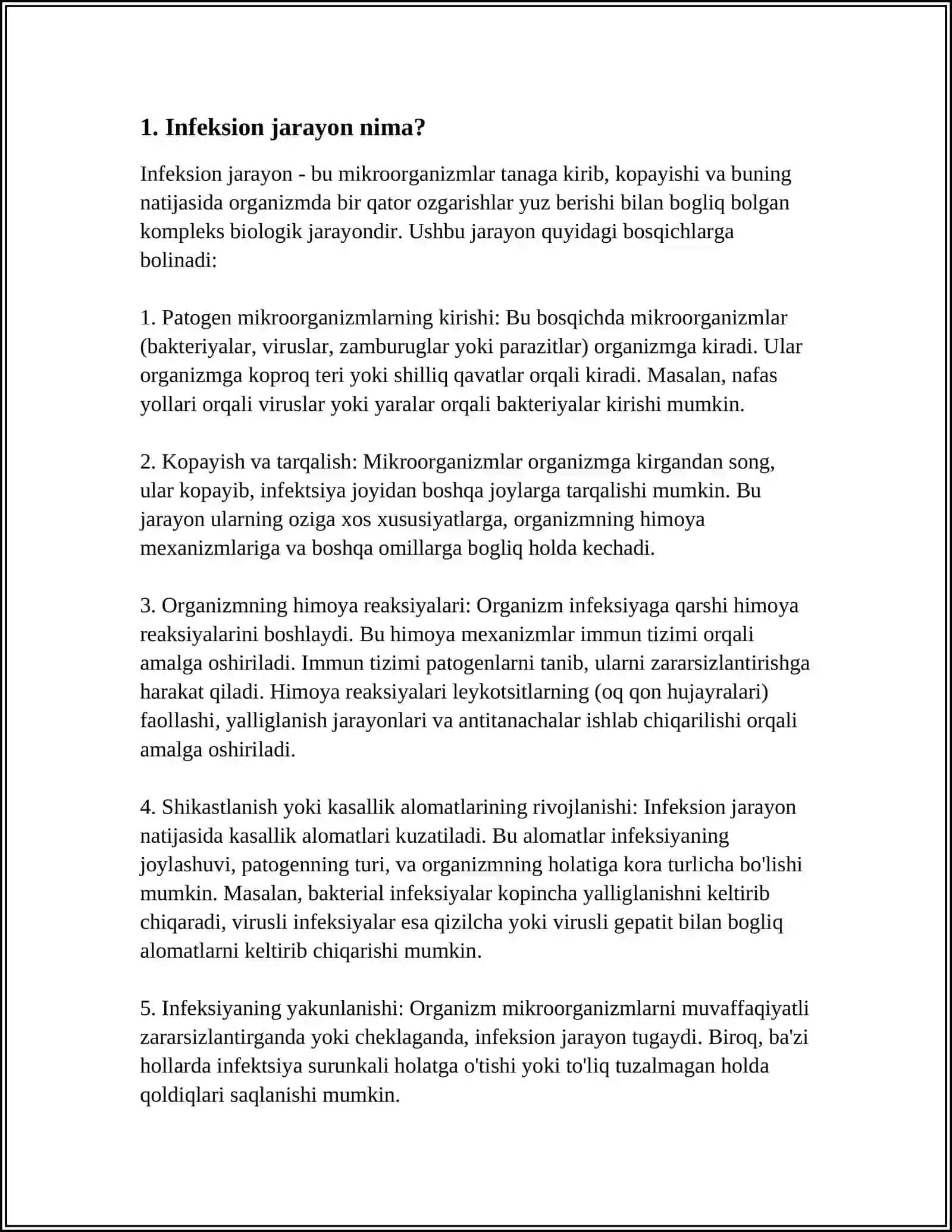 UMUMIY INFEKSION JARAYON HAQIDA TUSHUNCHA 3