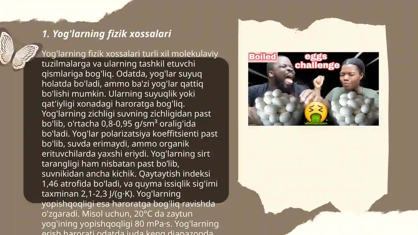 Yog'larning erish va qaynash harorati Madirimova Qizlarxon 3