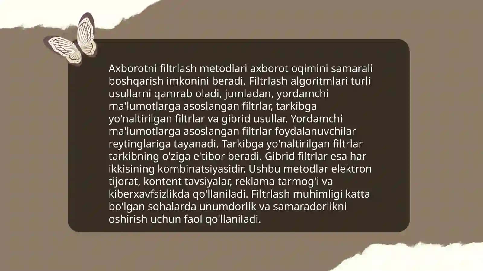 Axborotni filtrlash va tekshirish koʻnishmalarini rivojlantirish 3