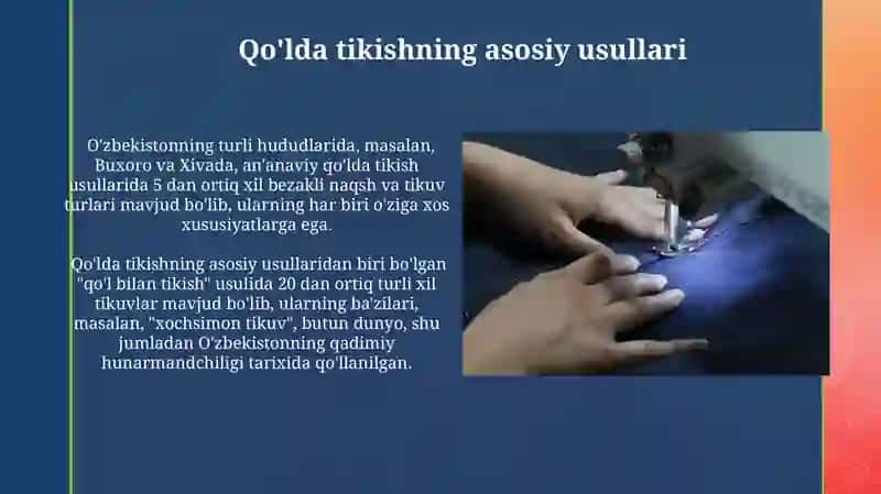 Qo’lda va mashinada Kashta tikish turları haqida umumiy malu’mot 3