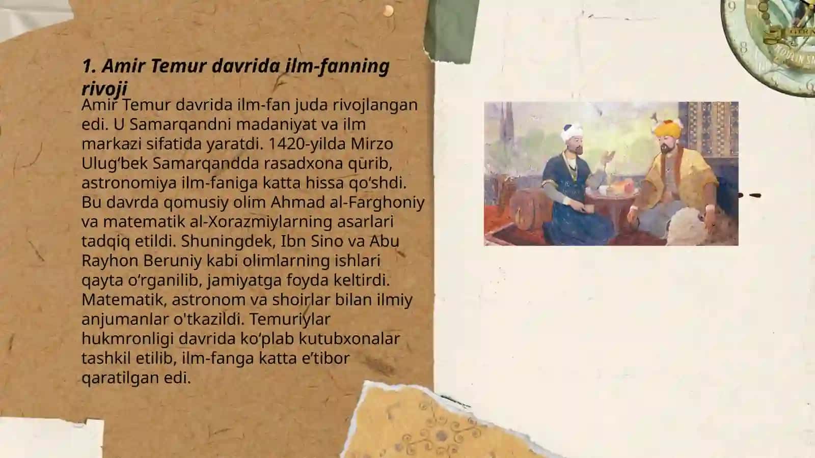 Amir Temur va Temuriylar davrida madaniyat, ta'lim-tarbiya masalalari 3