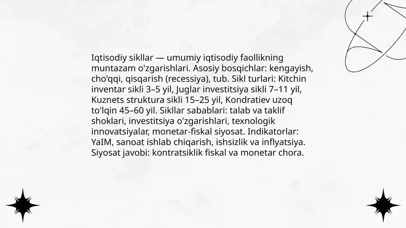 Iqtisodiy sikllar nazariyasi va O'zbekiston iqtisodiyotidagi tebranishlar 3