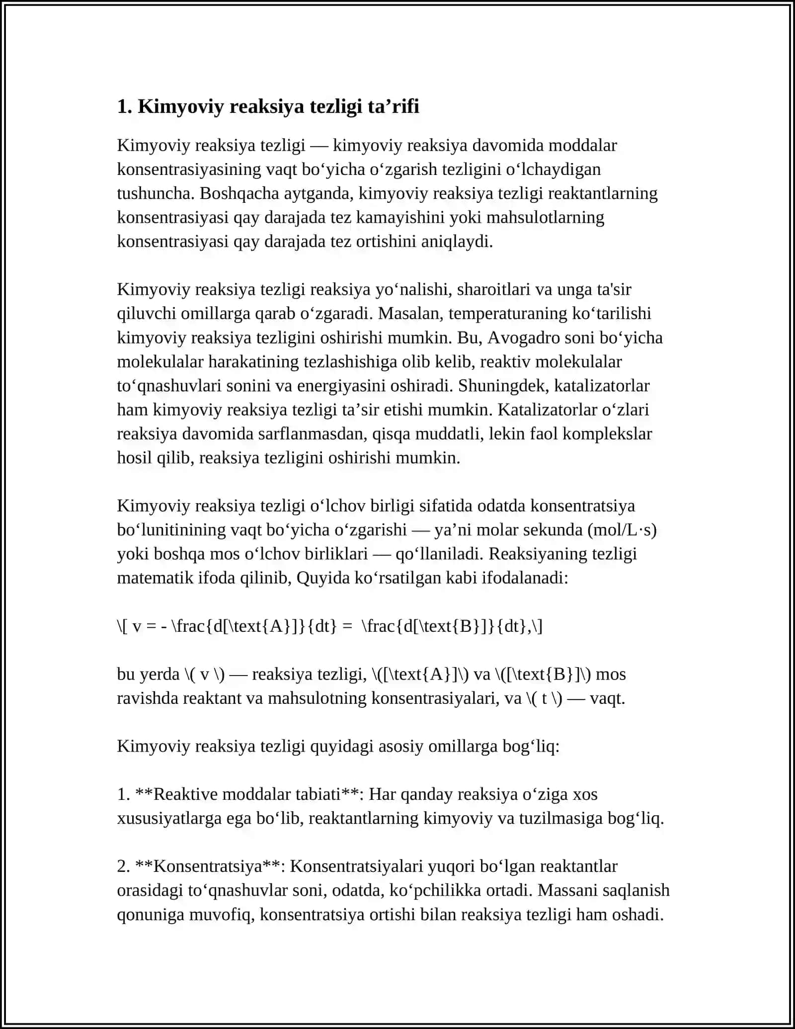KIMYOVIY REAKSIYA TEZLIGI FOLANISH ENIRGIYASI HAQDA MAʼLUMOT 3