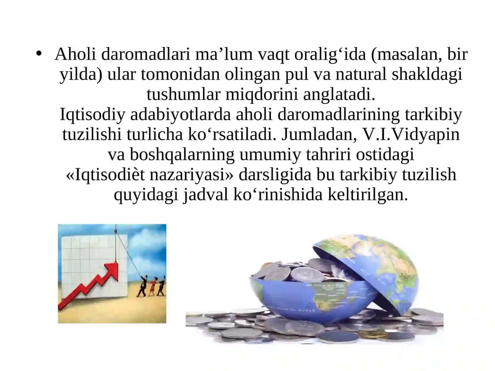 AHOLI DAROMADLARI VA UNING TABAQALANISHI 3