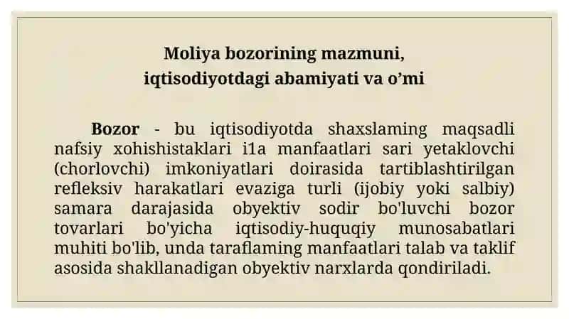 O‘zbekiston Respublikasida ishlab chiqarishni moliyalashtirishda moliya bozorining roli 3