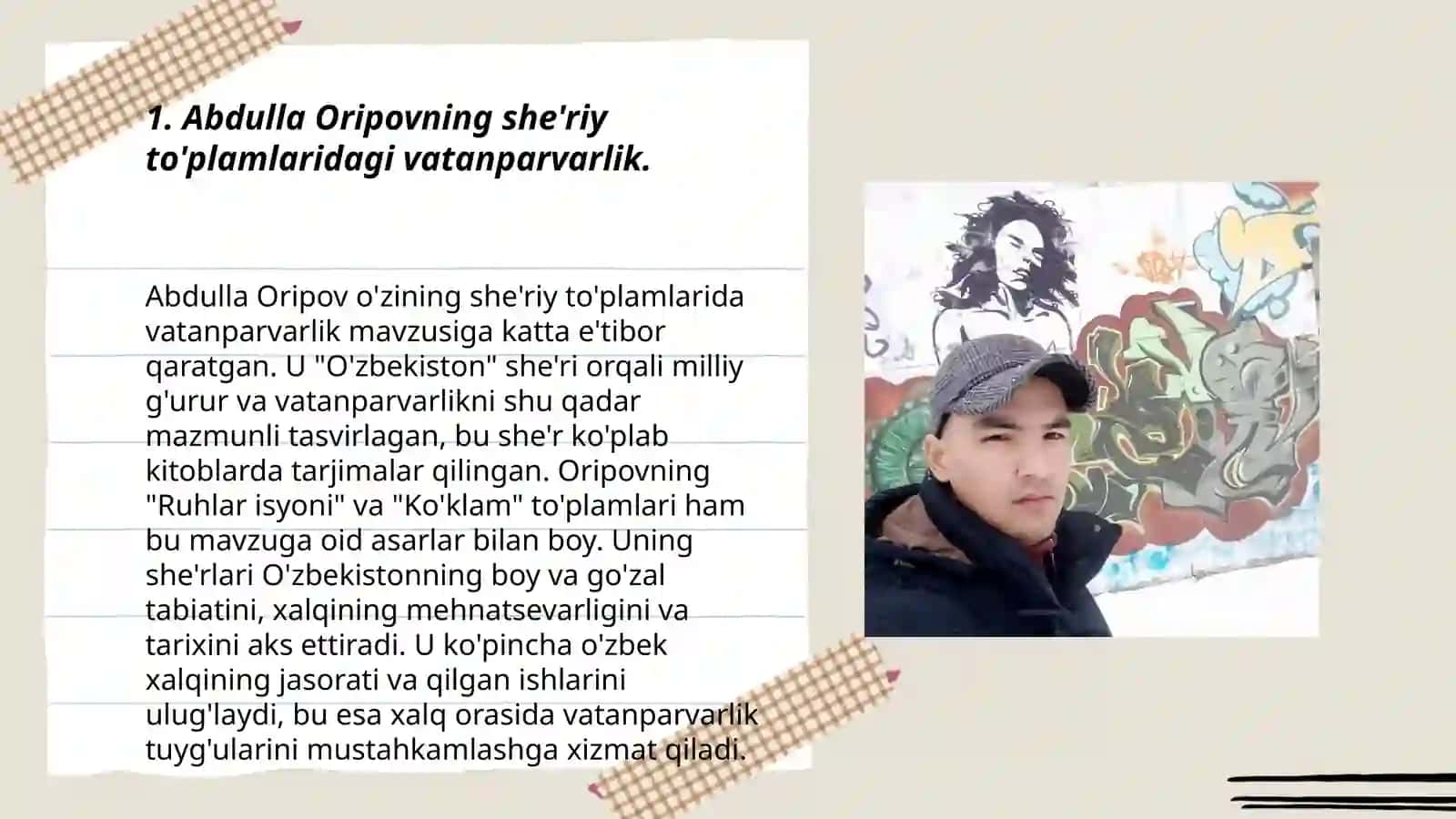 Abdulla Oripov va Erkin Vohidov she’riy to’plamlari tahlili 3