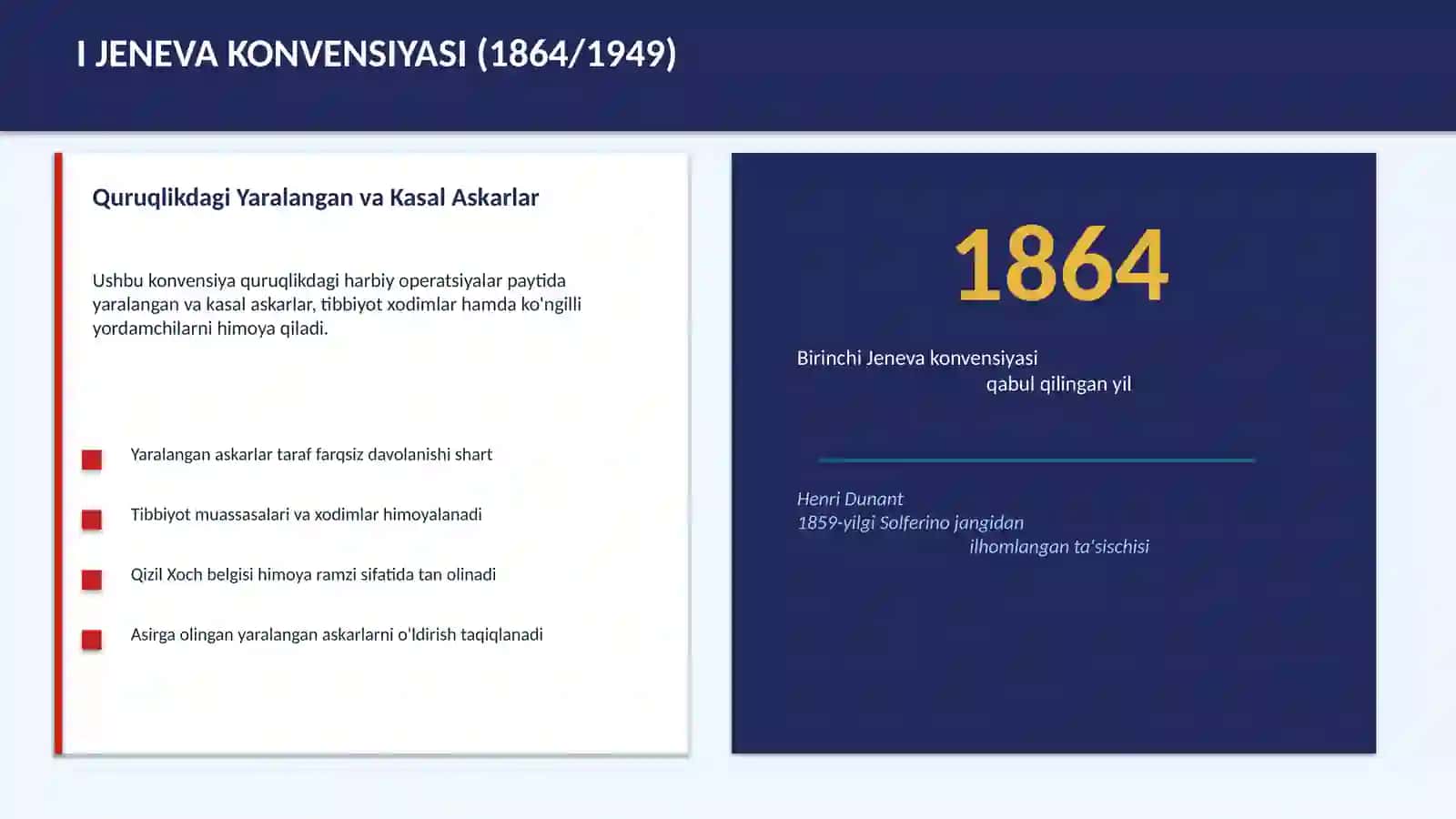 JENEVA KONVENSIYALARI VA ZAMONAVIY QUROLLI MOJAROLAR 3