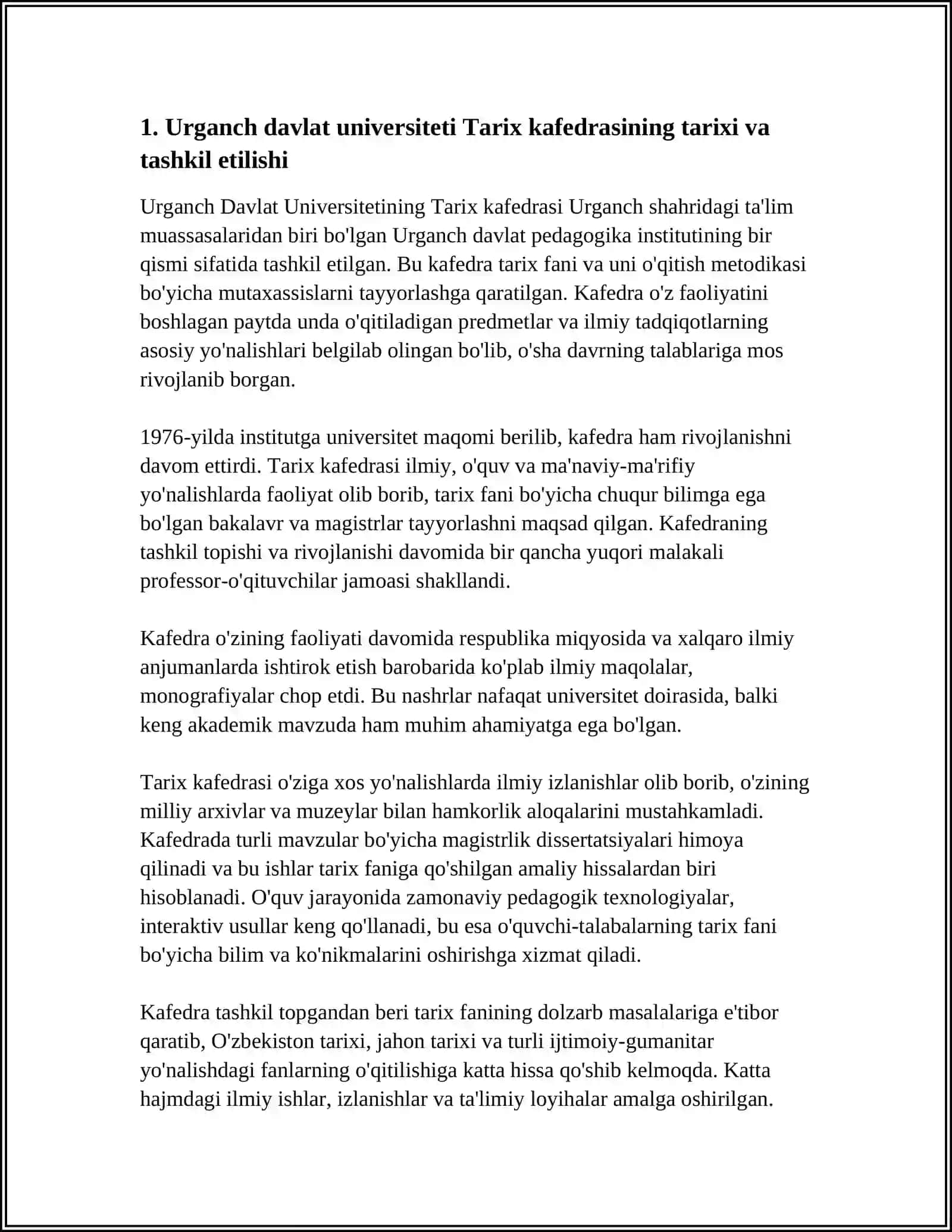 Urganch Davlat Universiteti Tarix Kafedrasi 3