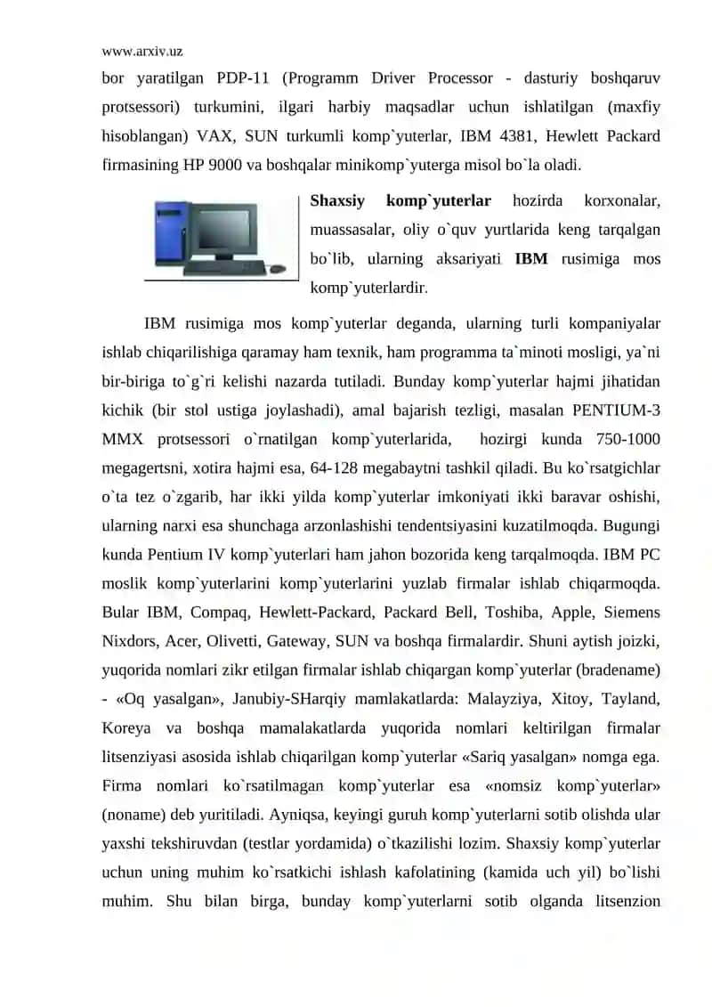 Zamonaviy komp`yuterlar sinfi 3