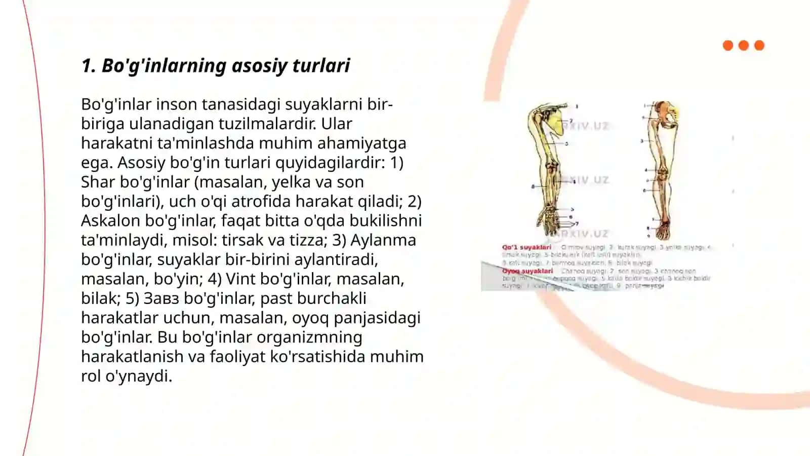 Bo'g'inlarning asosiy turlari 3