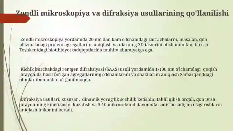 Koagulyasiya etallik va zond mikroskopiyasi,difraksion usullar 3
