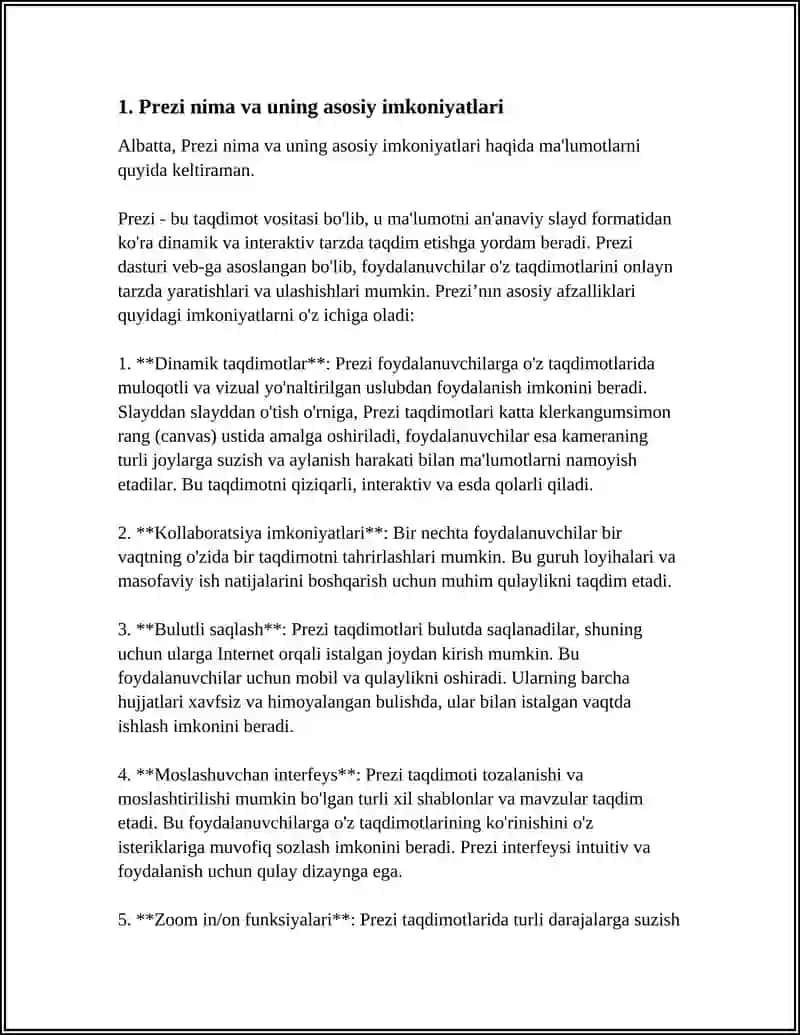 PREZI DASTURIDA ISHLASH VA TAQDIMOT YARATISH 3