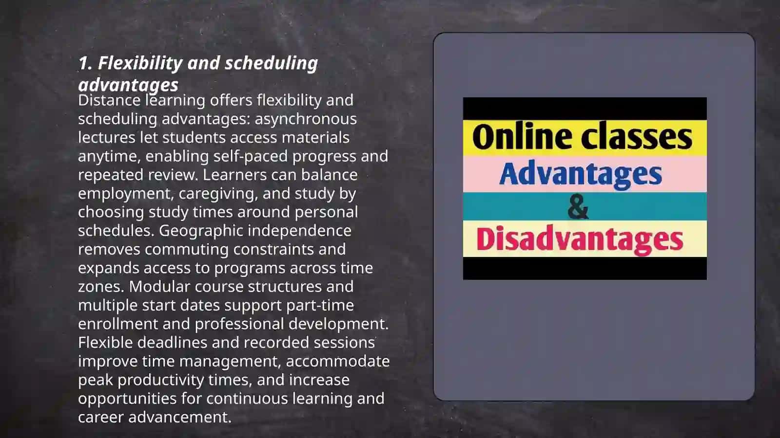 Distance learning advantages and disadvantages sides 3