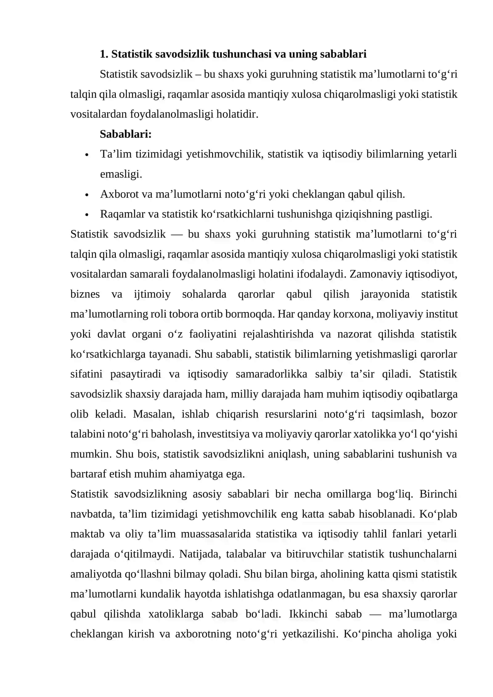 STATISTIK SAVODSIZLIKNING IQTISODIY OQIBATLARI 3