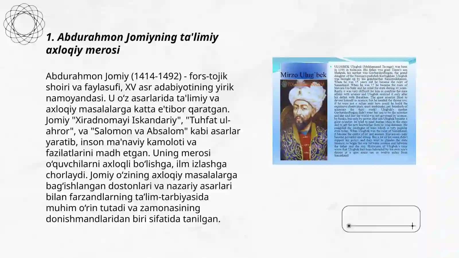 Abdurahmon Jomiy va Jaloliddin Davoniyning talimiy axloqiy qarashlari 3
