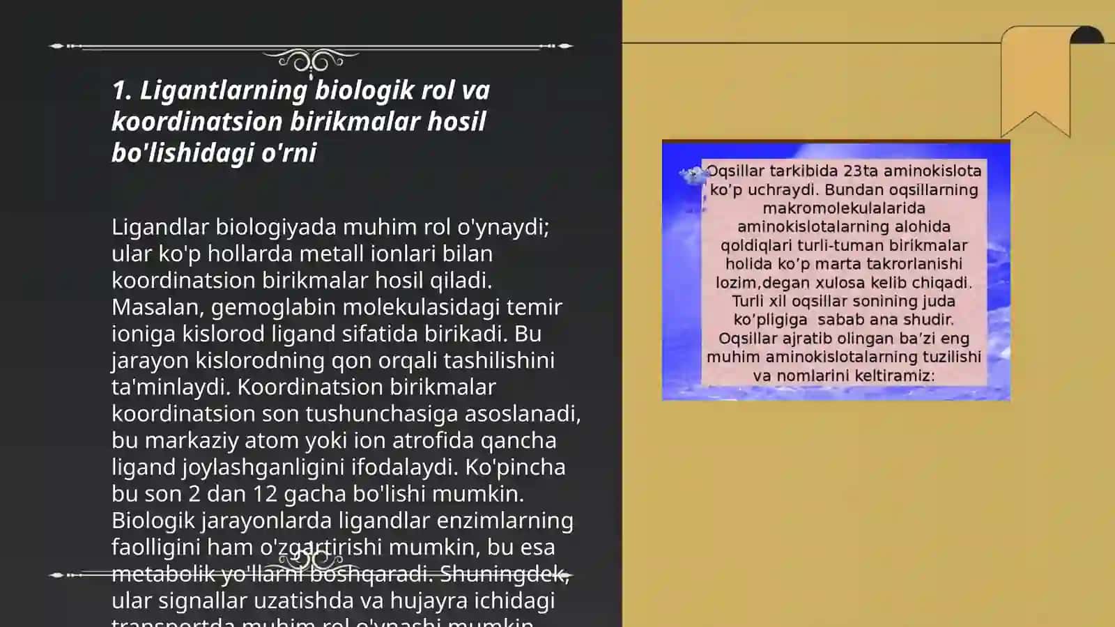 Koordinatsion birikmalar hosil bo'lishida ligantlarning o'rni va ularning tuzilishi izomeriyalari 3