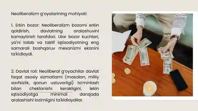 Neoliberalizm gʻoyalarining mohiyati va ahamiyati 3
