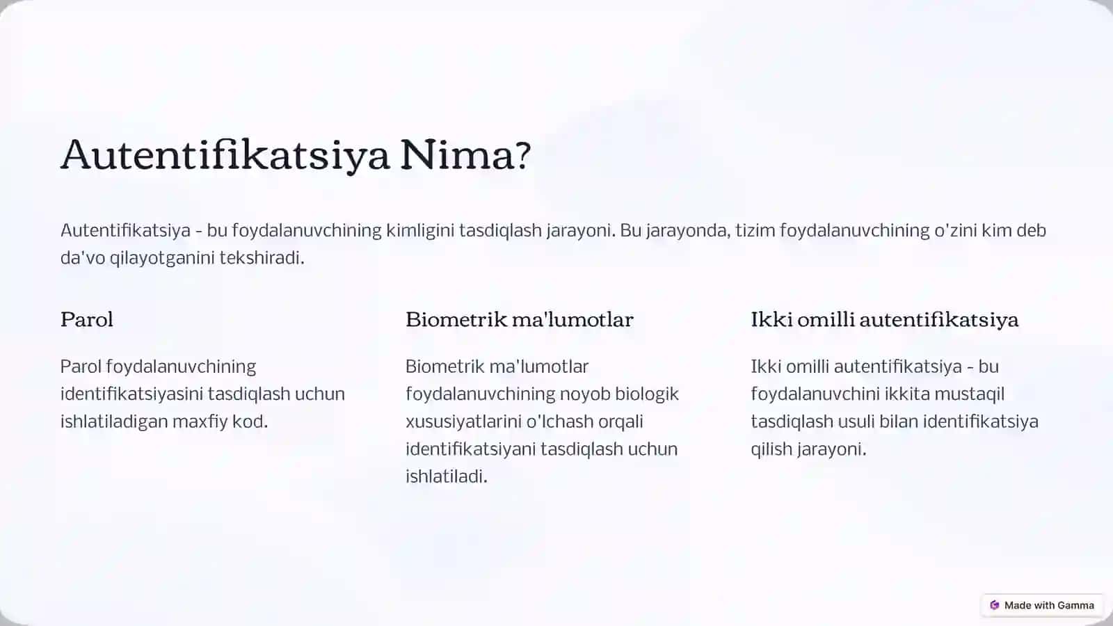 Identifikatsiya va Autentifikatsiya Vositalari 3