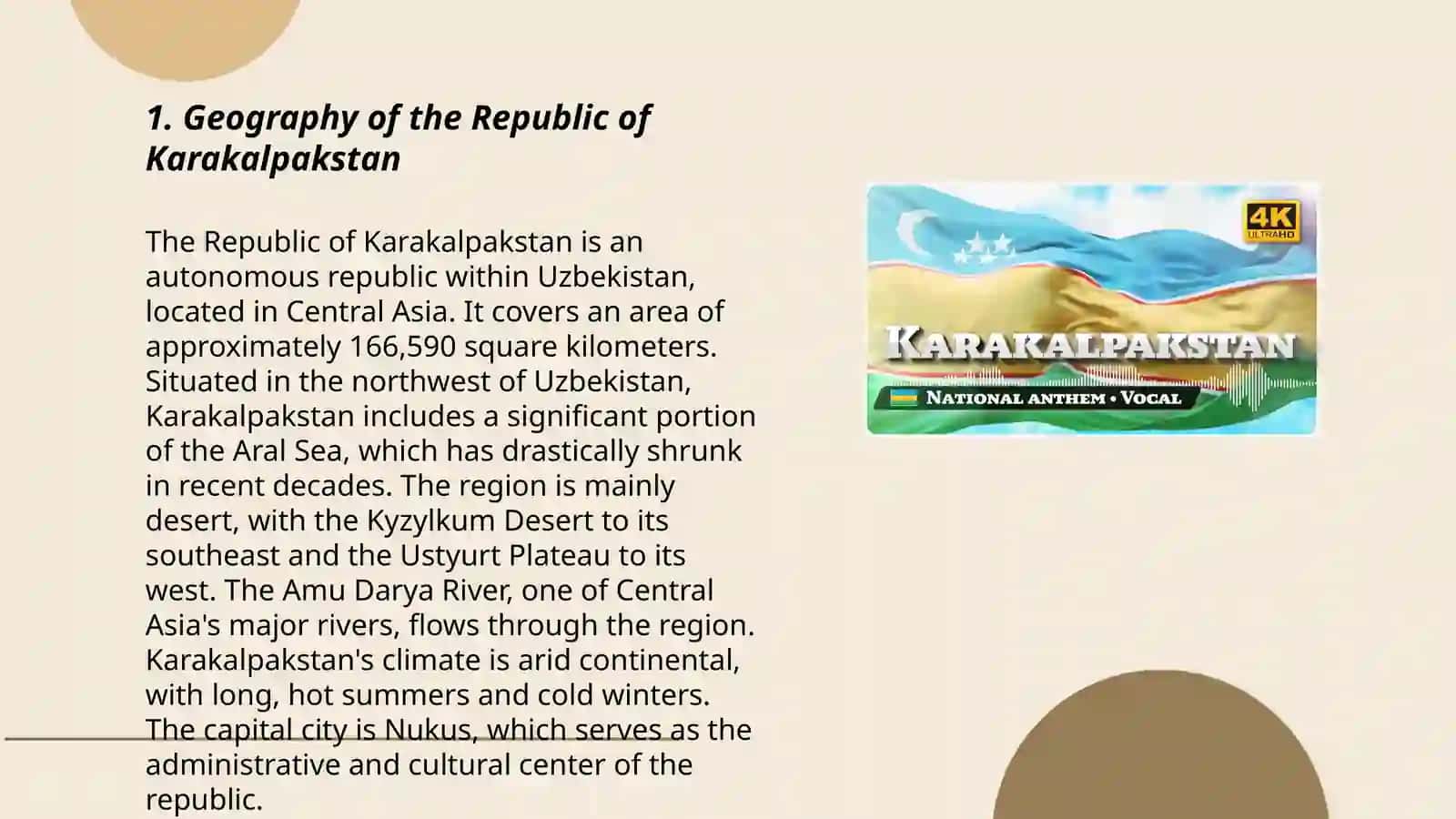 Republic of Karakalpakstan Geography Study Guide 3