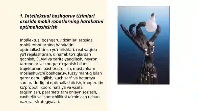 Intellektual boshqaruv tizimlarini robotexnika yonalishida qollash istiqbollari 3
