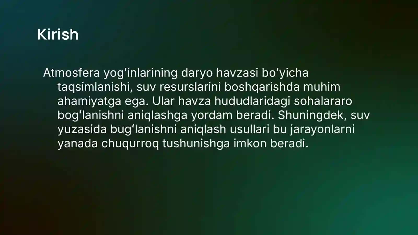Atmosfera yogʻinlarining taqsimlanishi 3