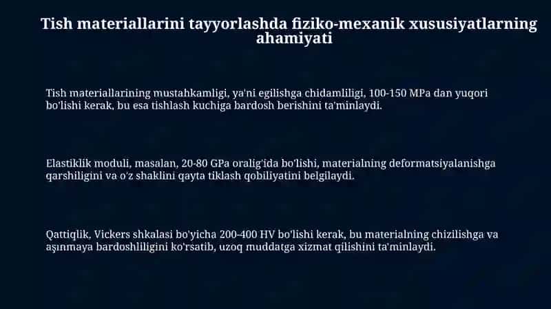 Stomatologik materiallarni tayyorlashda fizik-mexanik xossalari 3