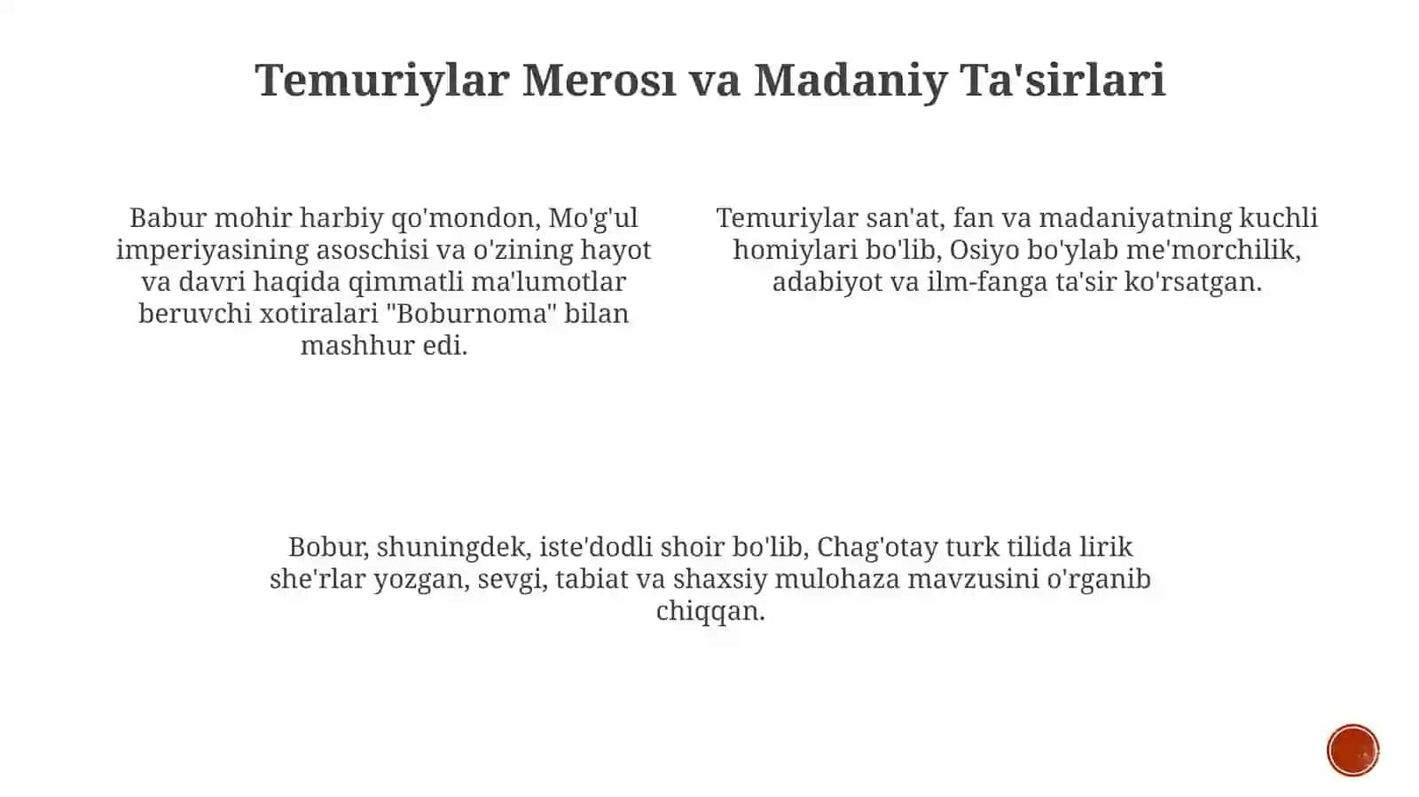 Zahiriddin Muhammad Boburning hayoti va adabiy merosi 3