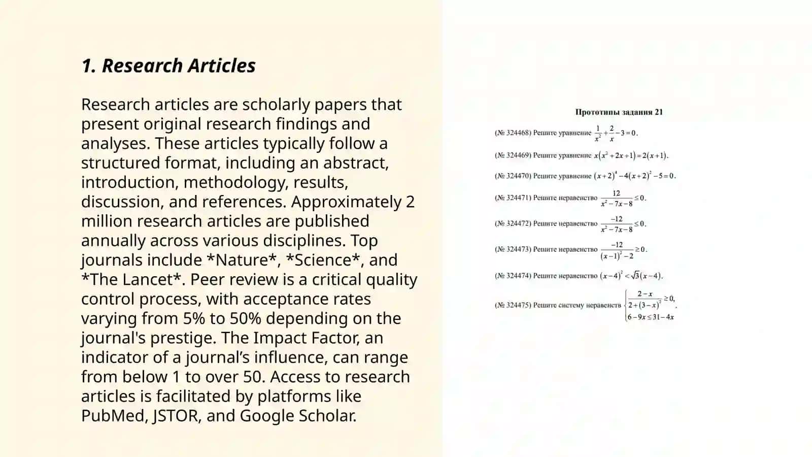 Types of scientific works. Selecting material 3