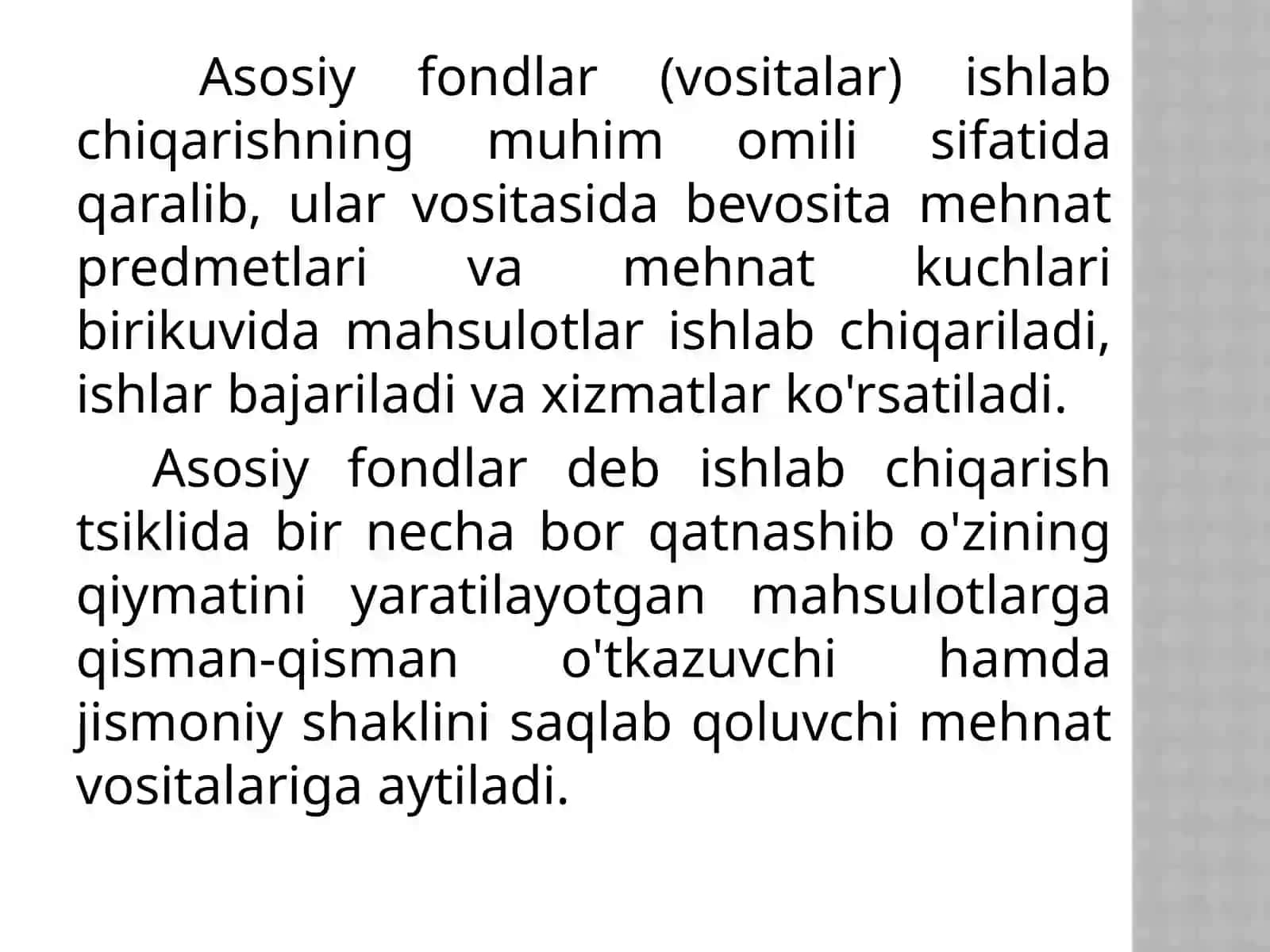 Asosiy Vositalar va Ulardan Foydalanish Tahlili 3