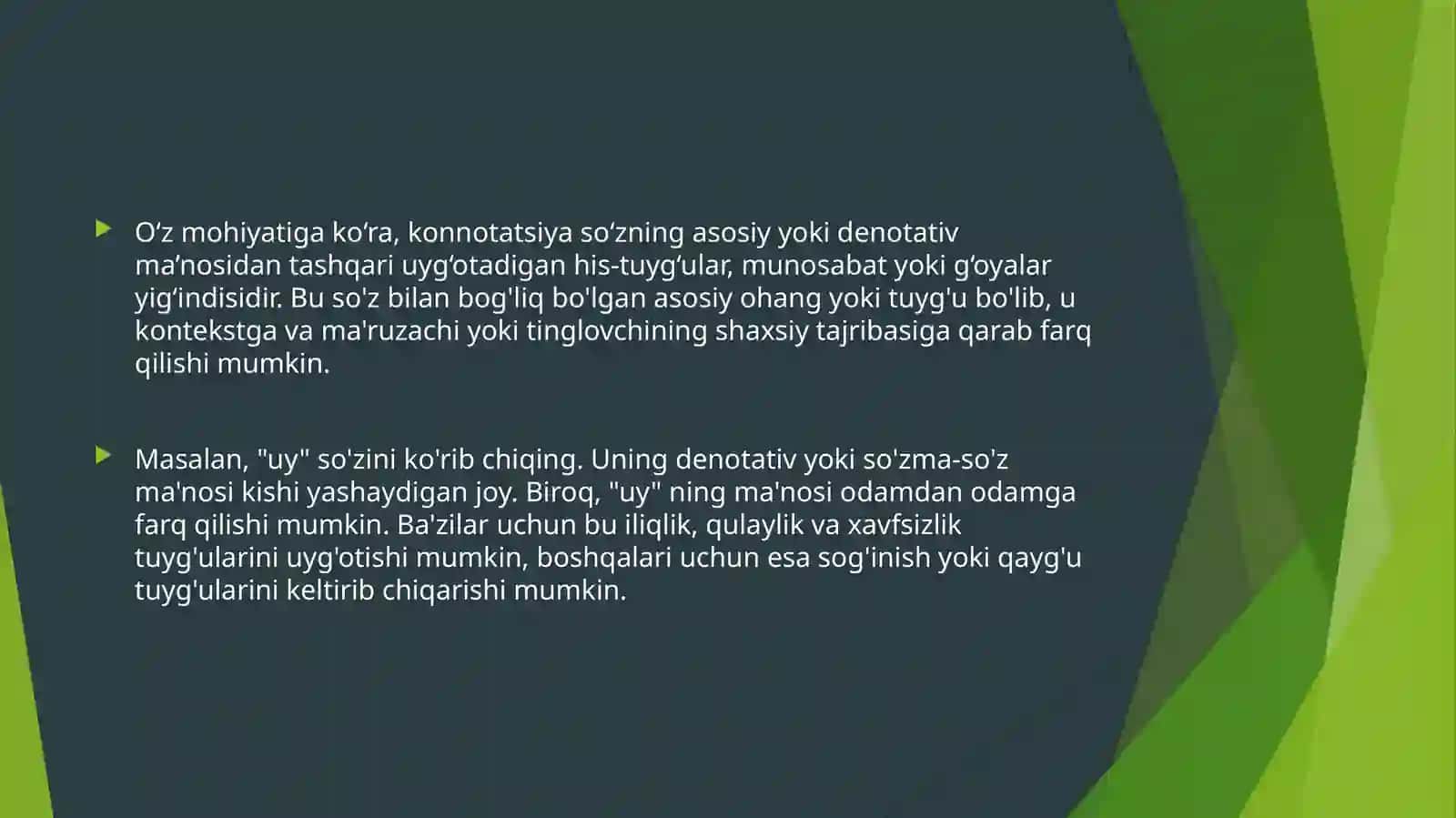 PPT O‘zbek va arab tillarida konnotatsiyaning ifodalanishi 3