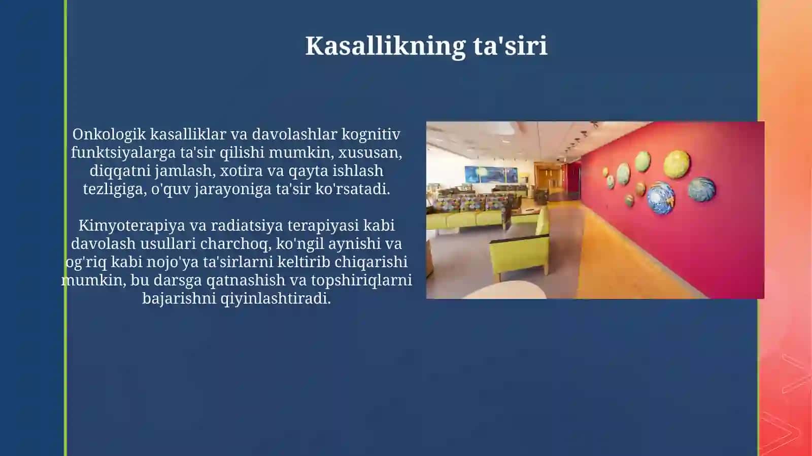 Onkologik va gematalogik muammoga chalingan bolalarni oʻqitishdagi xususiyatlar 3