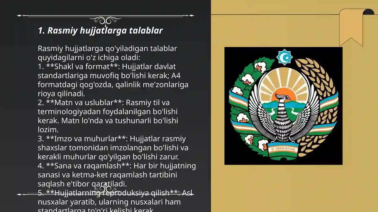 Rasmiy Hujjatlarga Talablar 3