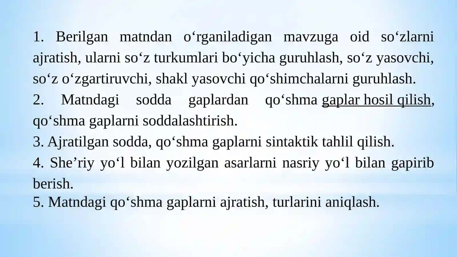Matn turlari va tarkibi. Matn tuzish va matn ustida ishlashning oʻziga xos usullari 3