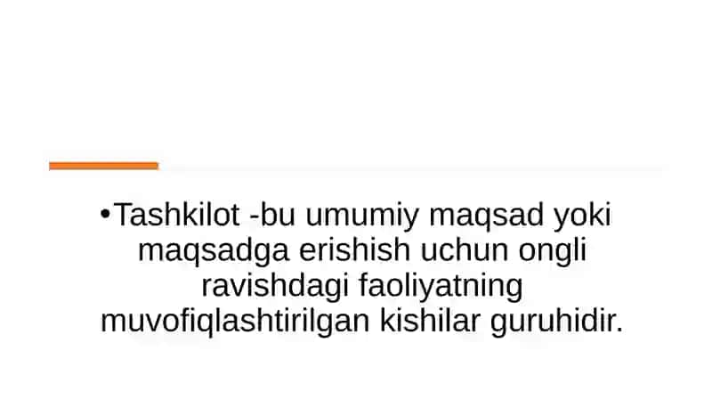 Prezentatsiya,Mustaqil ish: Tashkilotlar va ularni boshqarish. Menejment 3
