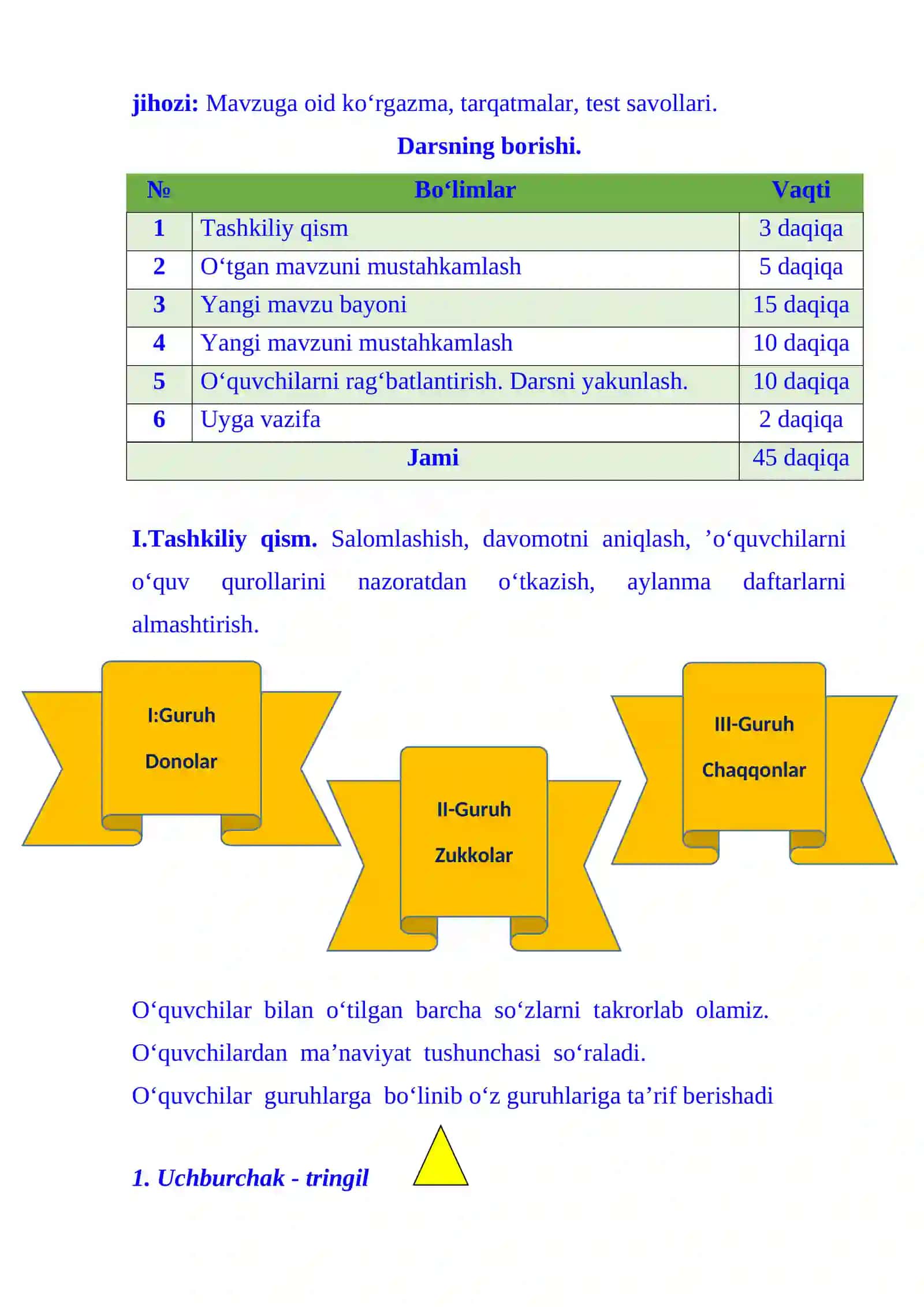 2-sinf matematika: Qoʻshishning xossalari dars ishlanma 1-chorak 3