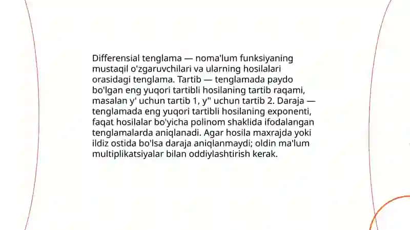 Differensial tenglamalar 3