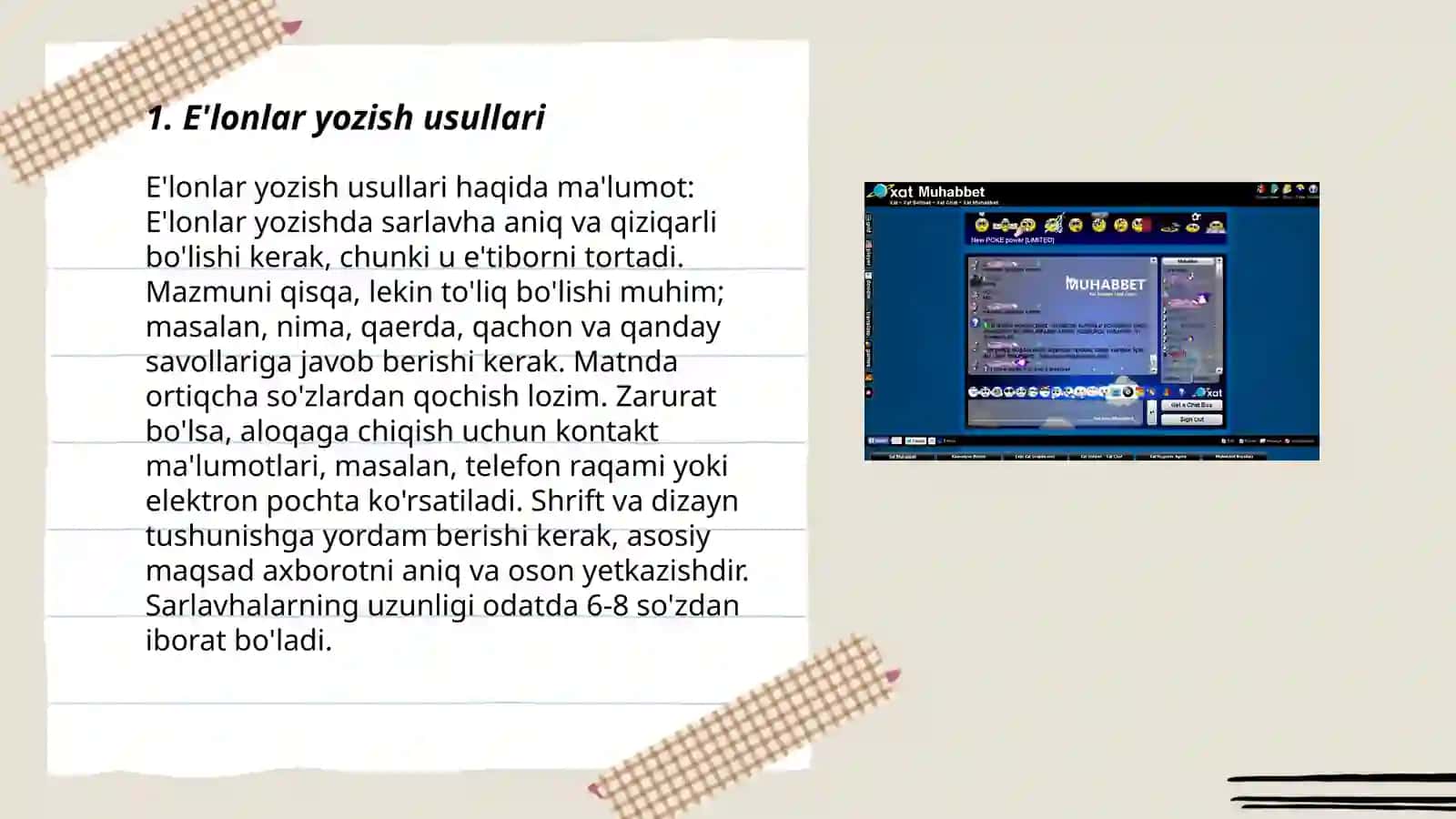 E'lonlar yozish usullari 3