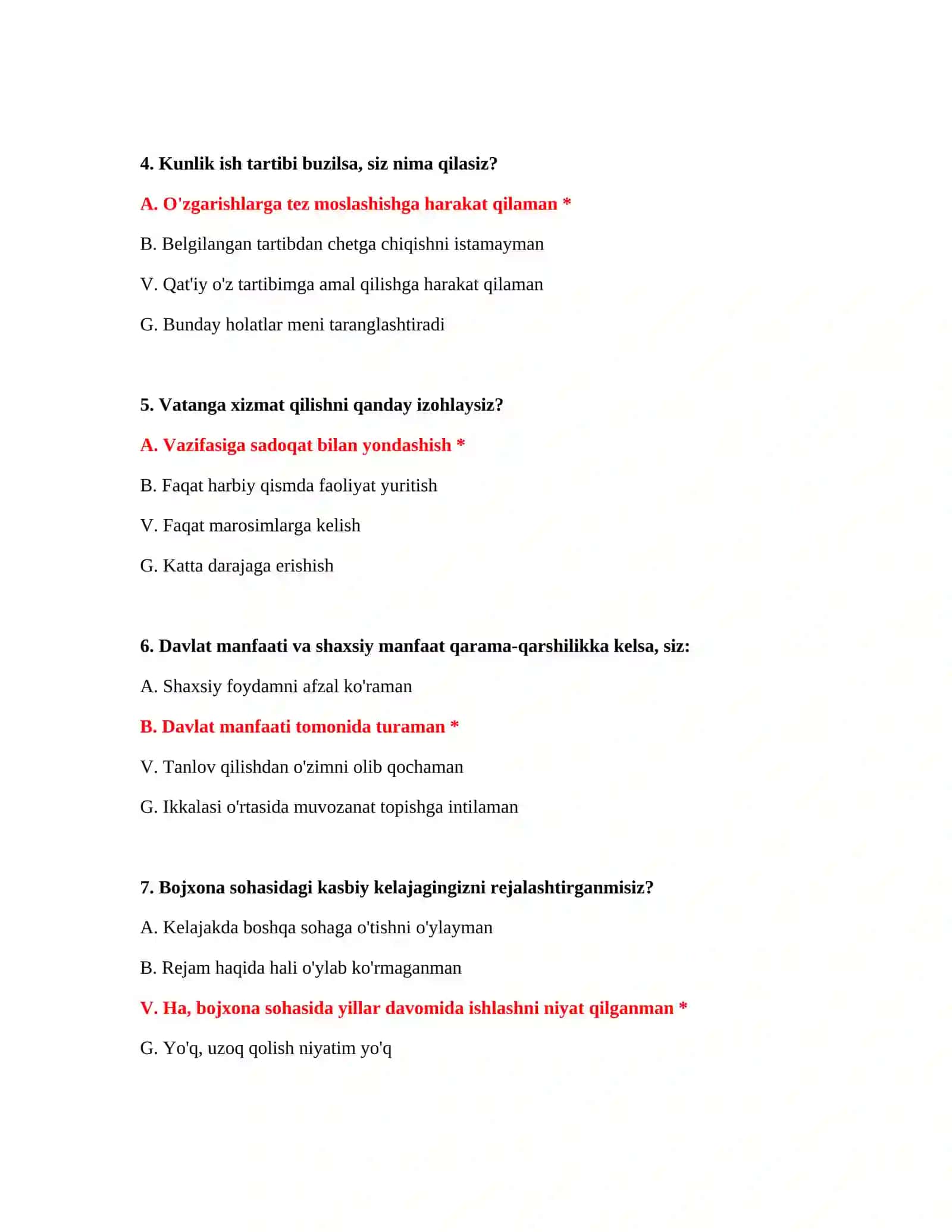 Bojxona statistikasi test savollari 3