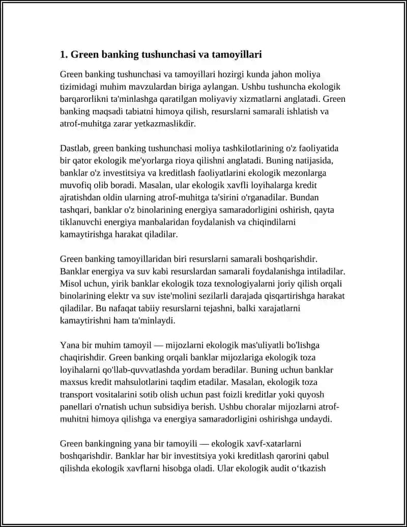 GREEN BANKINGNI TASHKIL ETILISHI VA ASOSIY FAOLIYAT YO‘NALISHLARI 3