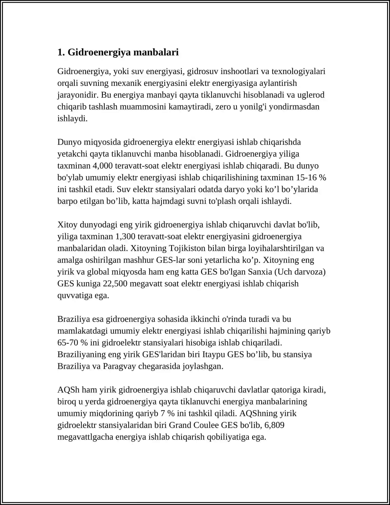 GIDROELEKTR STANSIYA 3
