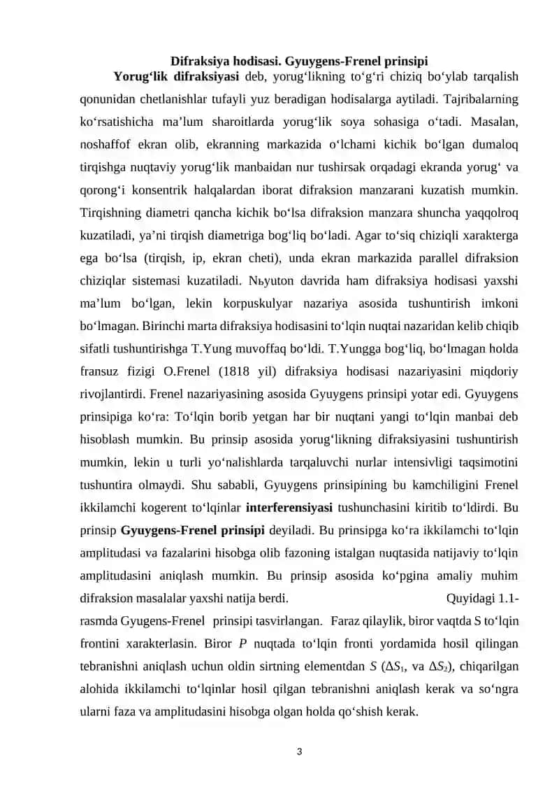 Difraksiya hodisasi yordamida to’lqin uzunligini aniqlashni o’rganish 3