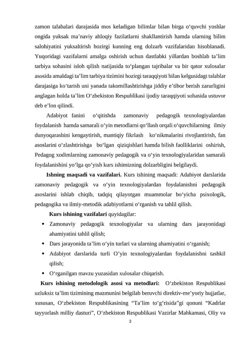 Adabiyot darslarida oʻyin texnologiyalarini qoʻllash metodikasi va ahamiyati 3