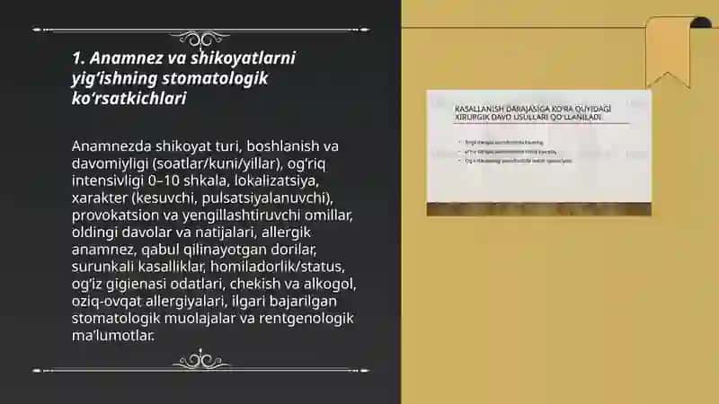 Ogʻiz boʻshligʻi aʼzolarining stomatologik tekshirish koʻrsatkichlari 3