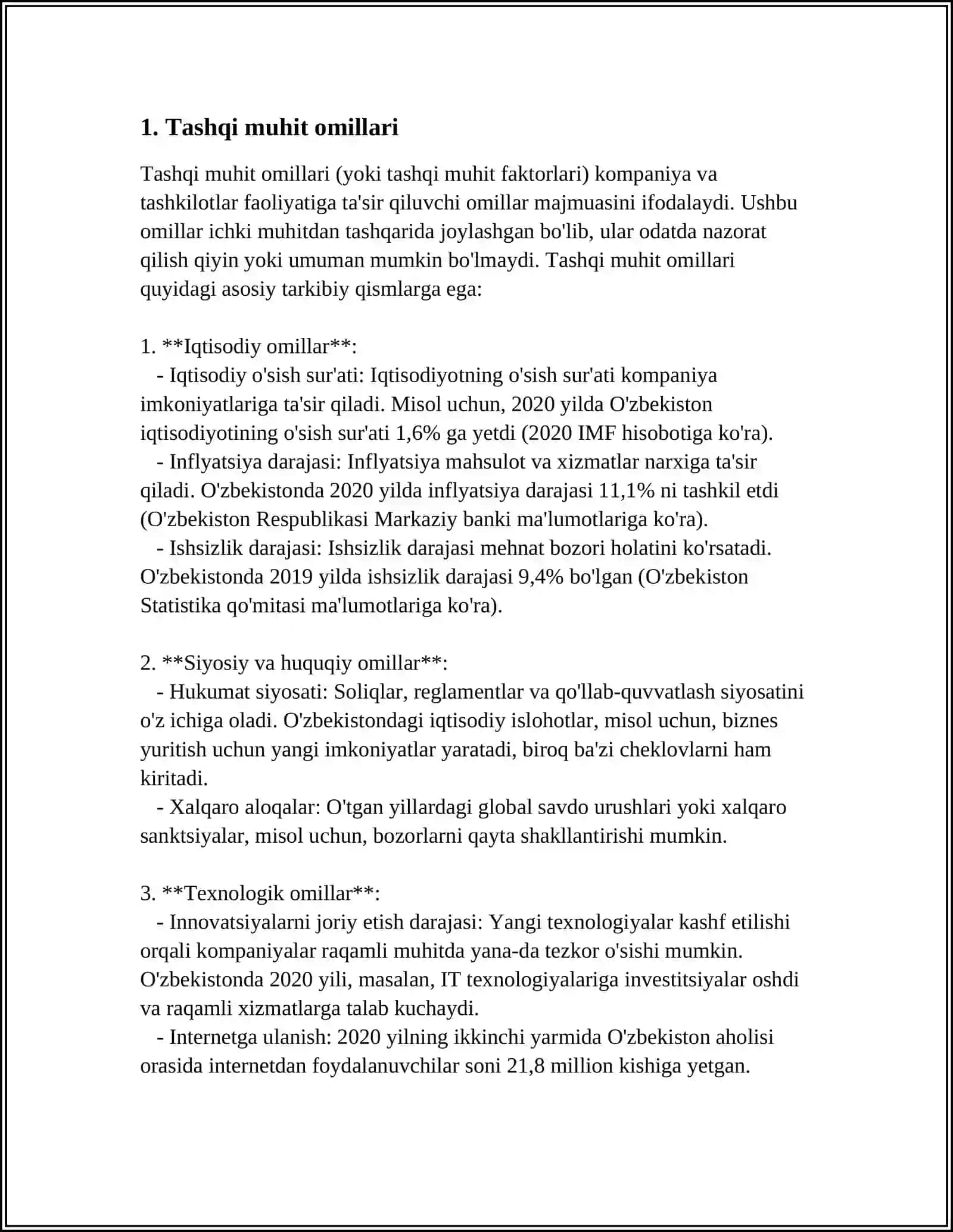 TASHISH TANNARXI VA KORXONANING MOLIYAVIY NATIJASIGA TA'SIR ETUVCHI OMILLAR 3