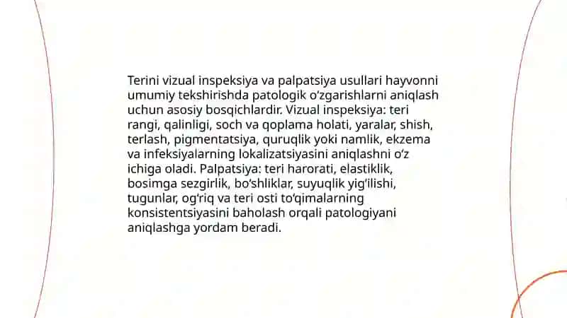Terini vizual inspeksiya va palpatsiya usullari 3