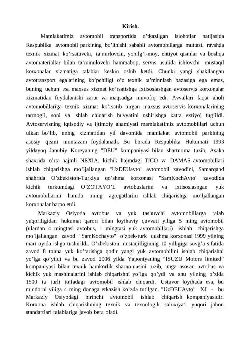 Avtomobillarga texnik xizmat ko’rsatish va ta’mirlashning rejaviy-ogohlantiruvchi tizimining asoslari 3