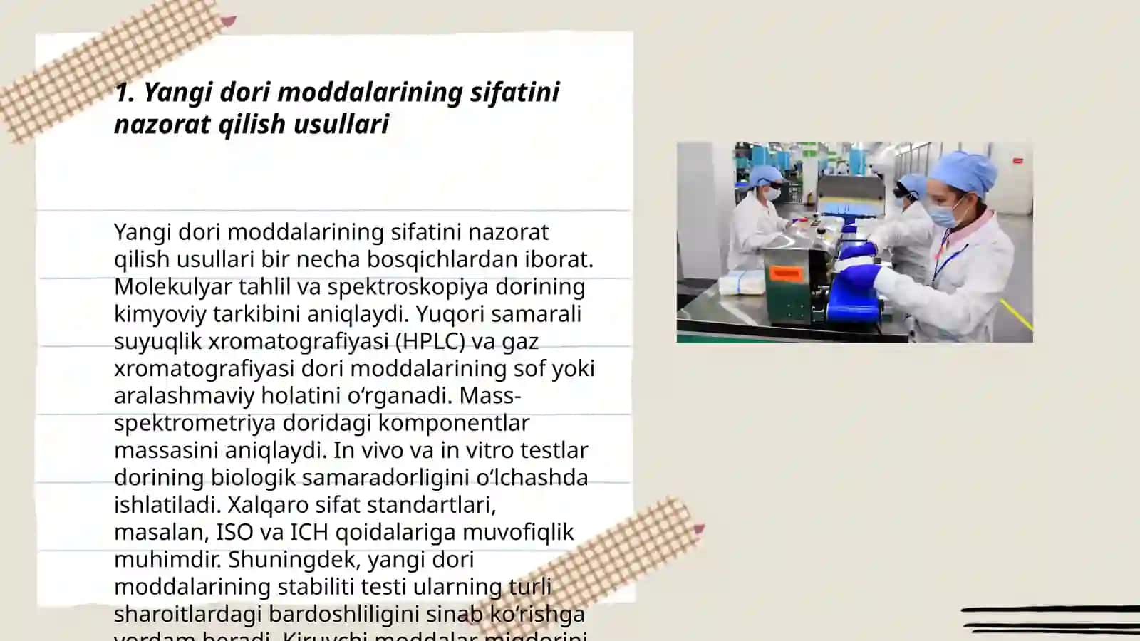 Yangi dori moddalarini ishlap chqarishda ularni sifatini nazorat qlish yuqori sezgirlikka ega bolgan tahlil usullari 3